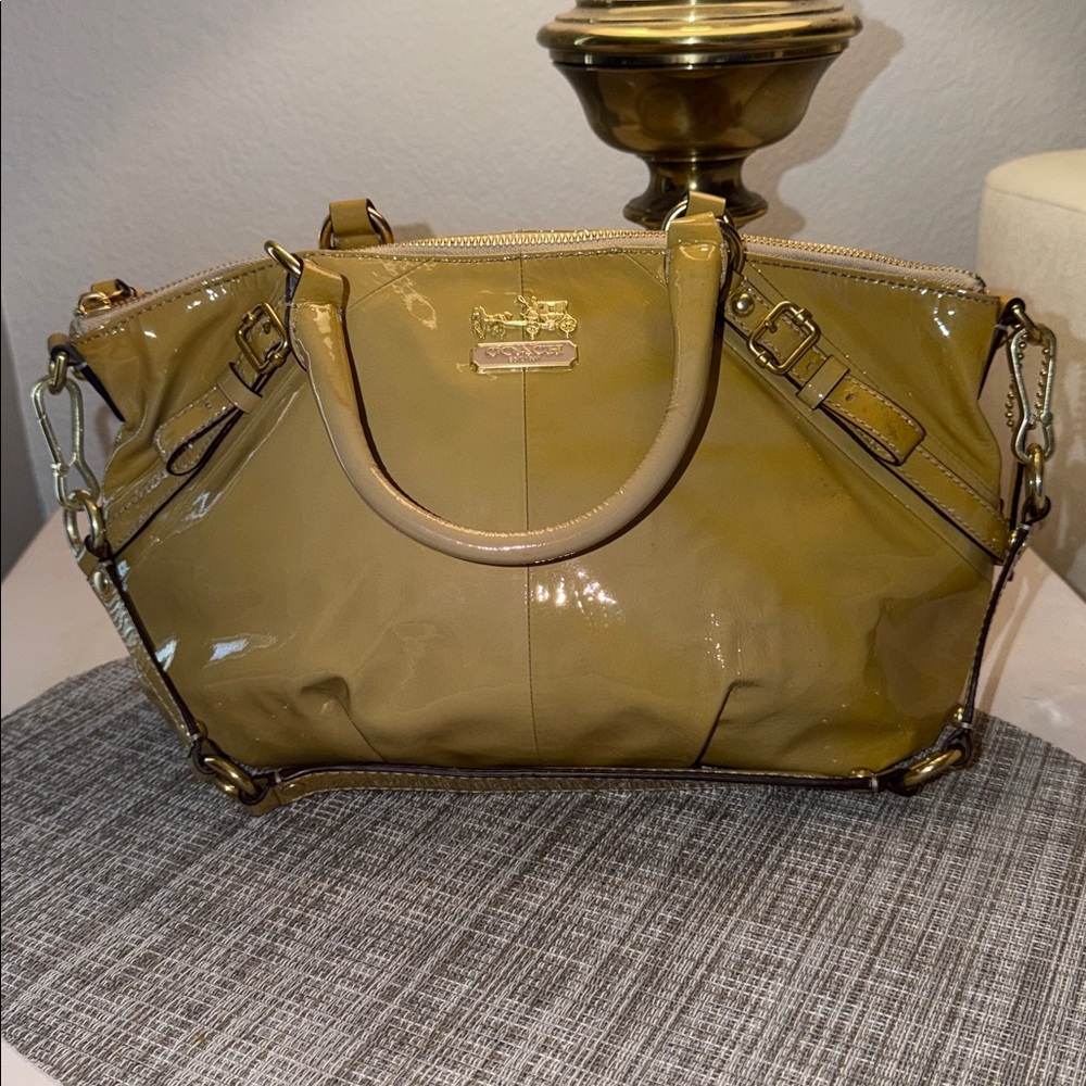 Coach Yellow Sofia Patent Leather Handbag